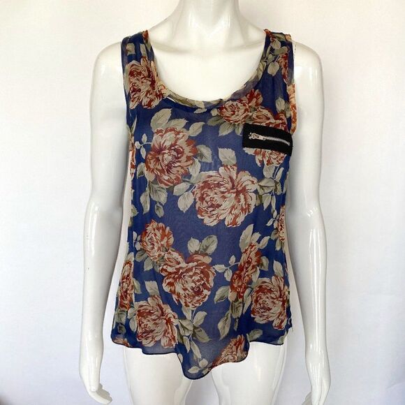 Alisha Levine for Coop Floral Flowy Silk Tank Top - Picture 1 of 6